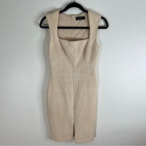 Bailey 44 Beige Sleeveless Textured Bodycon Dress Small
